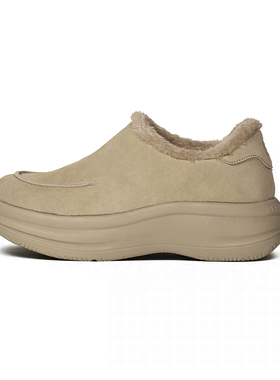 Reemustered Cotton Slipper休闲系列厚底增高包头加绒棉鞋浅灰色