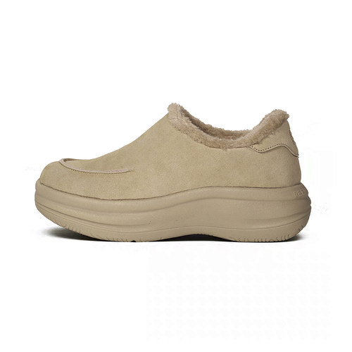 Reemustered Cotton Slipper休闲系列厚底增高包头加绒棉鞋浅灰色