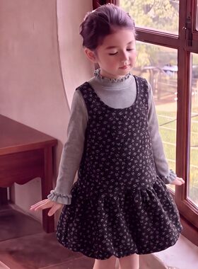 女童连衣裙套装春秋小香风打底衫