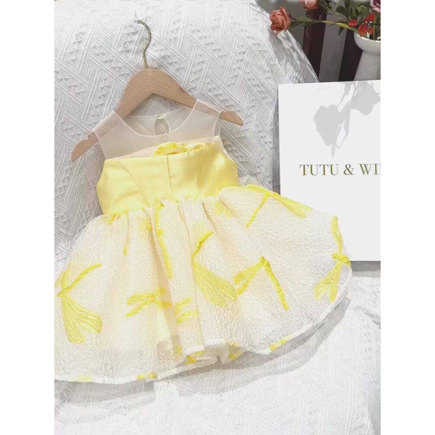 周岁女宝礼服儿童生日宴女童抓周连衣裙蓬蓬裙满月宝宝衣服公主裙