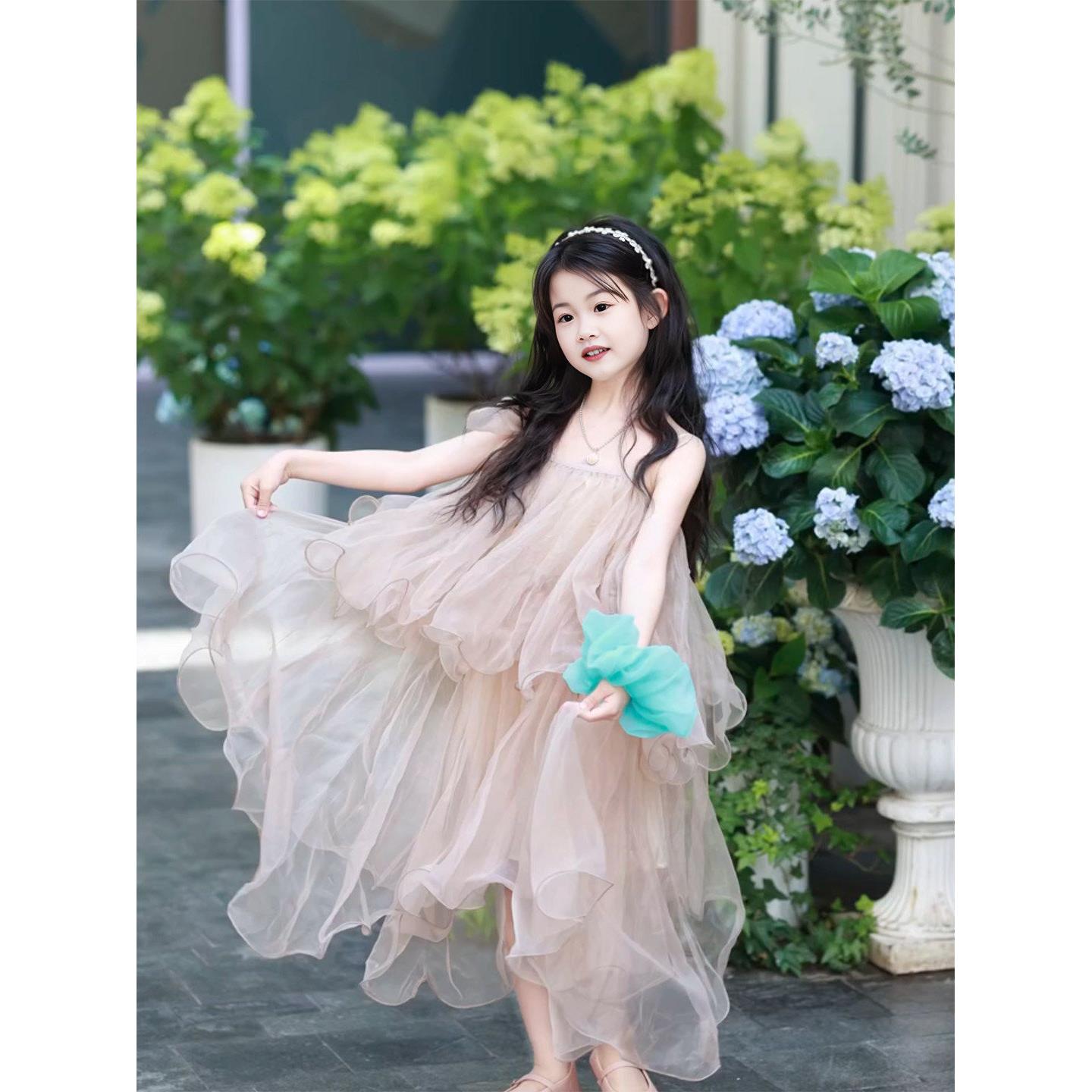 周岁女宝礼服生日女童无袖网纱连衣裙洋气小女孩绝美蓬蓬裙公主裙