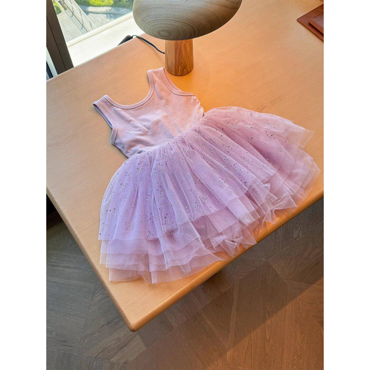 女童生日裙子儿童礼服亮片芭蕾裙舞蹈洋装女孩绝美蓬蓬裙公主裙