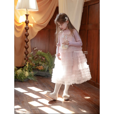 女童秋冬套装连衣裙儿童生日礼服蛋糕背心裙子小女孩迪士尼公主裙