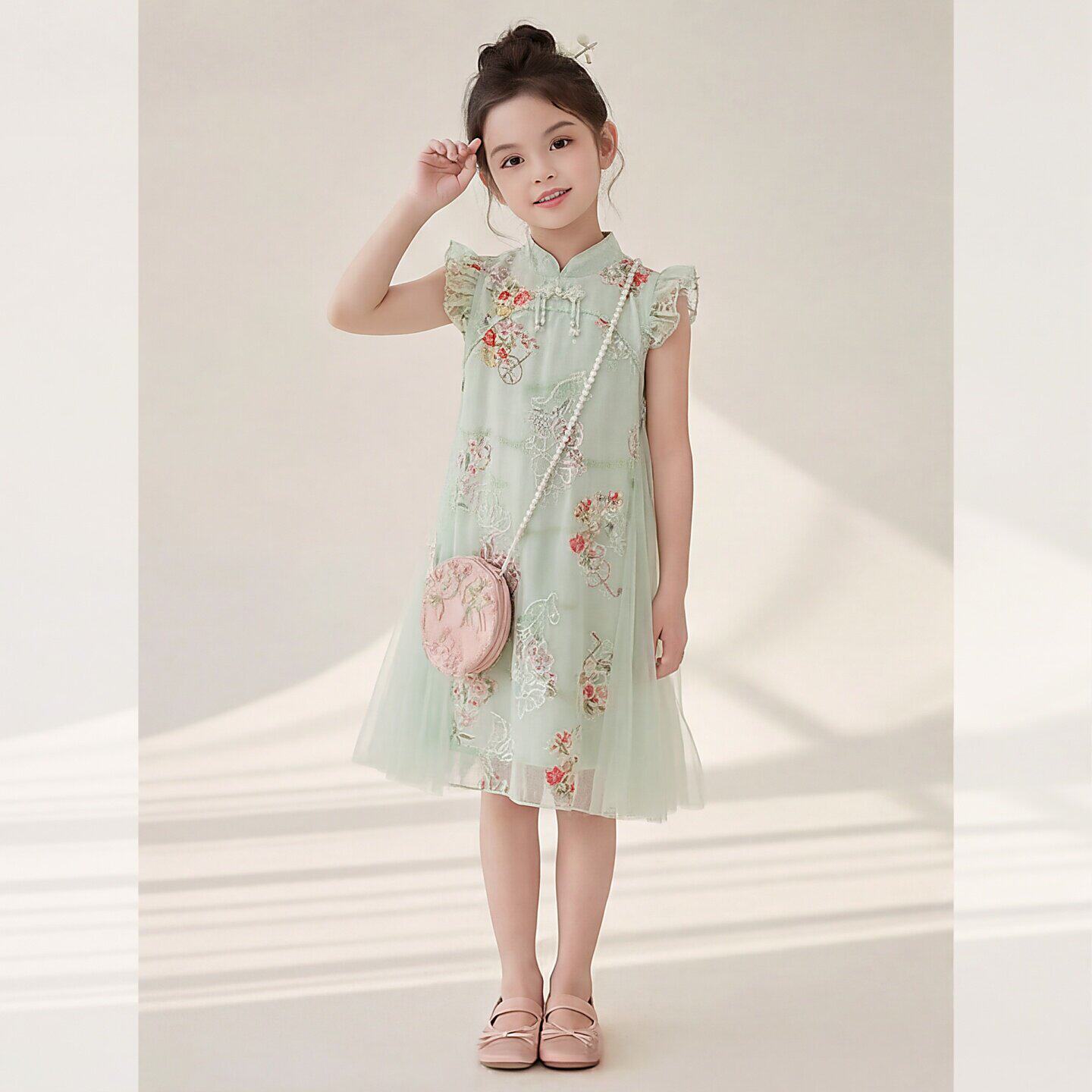女童连衣裙夏装汉服旗袍裙儿童夏