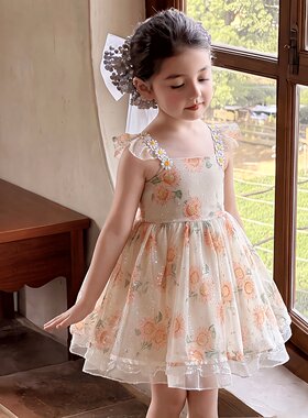 女童夏季向日葵蓬蓬裙2026夏装新
