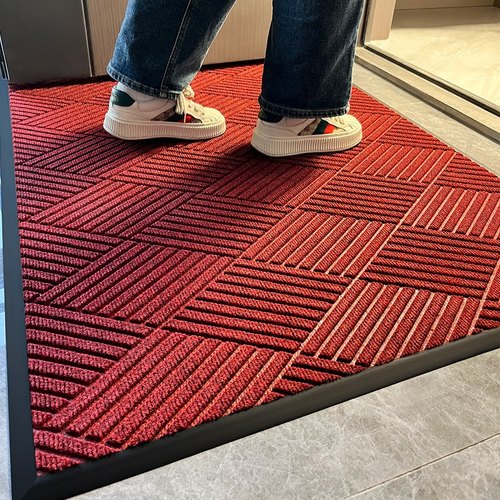 红色入户门地垫门口加厚地毯
