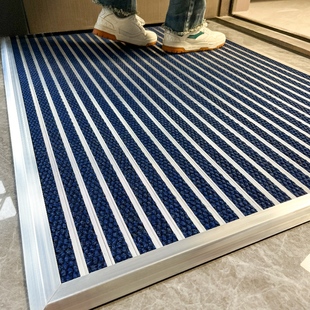 蓝色铝合金入户门防尘地垫户外门口地毯门外室外入门脚垫防滑门垫