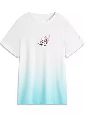 李宁T恤夏季男大童篮球系列清凉透速干弹力运动短袖YHSU139