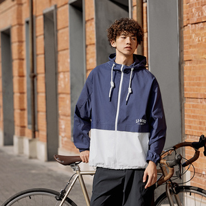 李宁夹克外套2024男子宽松连帽防风户外休闲百搭运动风衣AFDU697