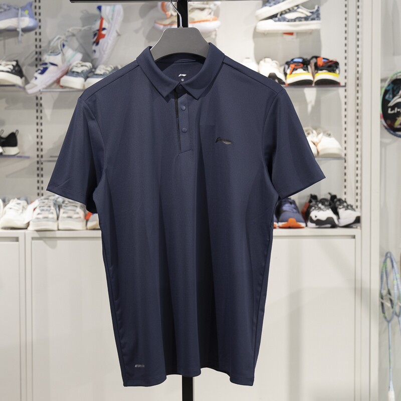 李宁短袖功能POLO衫2025夏季健身系列男子防晒排湿速干T恤APLV047