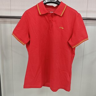 购买前看详情B品 休闲女款 李宁夏季 APLL204 短袖 大红运动Polo衫