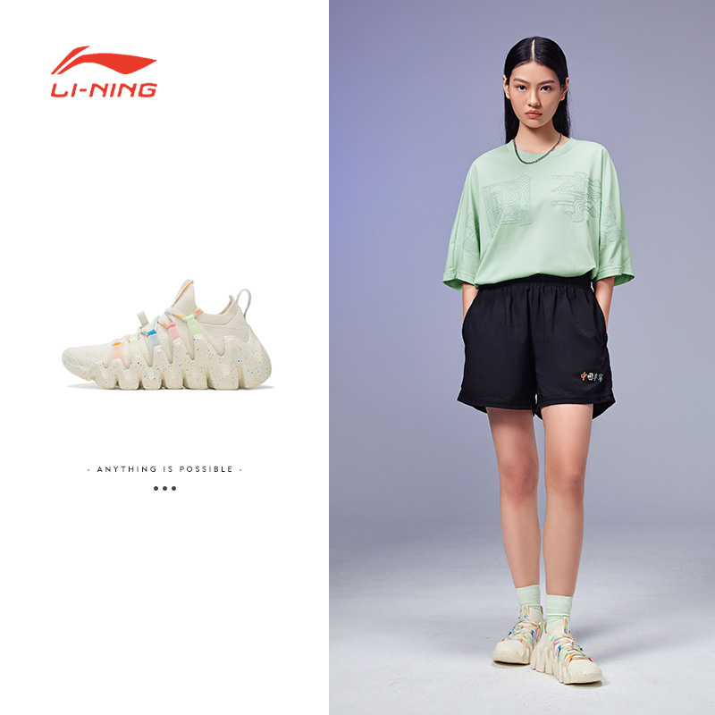 LI-NING/李宁春季运动潮流休闲鞋系带透气舒适运动鞋女AZGS032