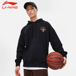 LI-NING/李宁春季反伍系列运动卫衣字母印花图案宽松长袖上衣男款