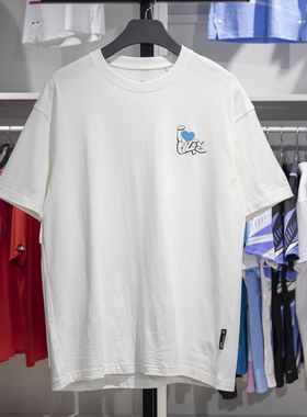 李宁T恤2023夏季男子滑板系列宽松纯棉圆领短袖文化衫AHST317