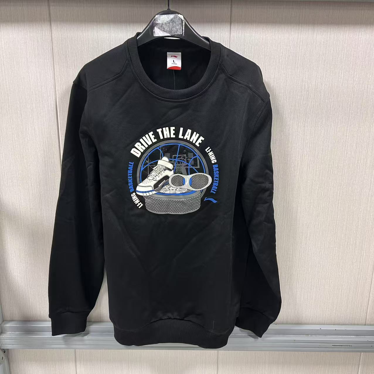 《购买前看详情B品》李宁男子运动卫衣秋季印花套头卫衣AWDD063