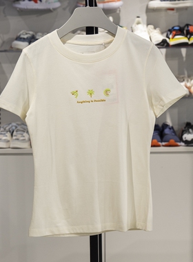 李宁短袖T恤女子2023夏季新款潮流休闲舒适透气圆领文化衫AHST236