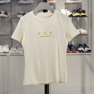 李宁短袖T恤女子2023夏季新款潮流休闲舒适透气圆领文化衫AHST236