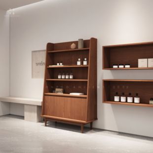 多层柜靠墙柜盲盒公仔帽子饰品眼镜陈列柜台中古风展示柜展示架子