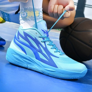 三球二代鸳鸯篮球鞋男儿童小码运动鞋女拉梅洛鲍尔一代摩擦有声音