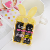 6cm一字夹女黑色加粗加长影楼造型专用盒装 发卡盘发波浪弓形夹子