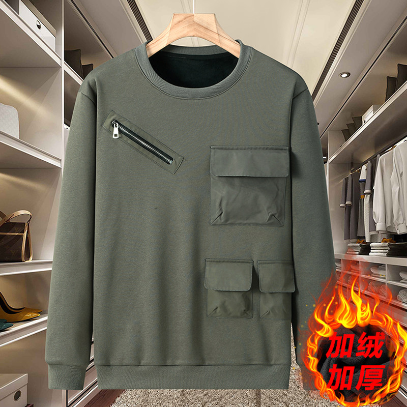 350斤加绒加厚大码卫衣男新款春秋休闲宽松长袖潮流加肥加大上衣