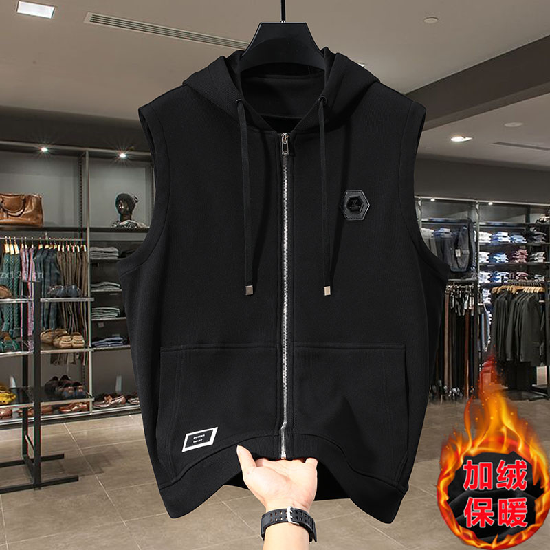 秋冬新款大码加绒马甲男潮流防寒外套加肥加大马夹肥佬坎肩300斤