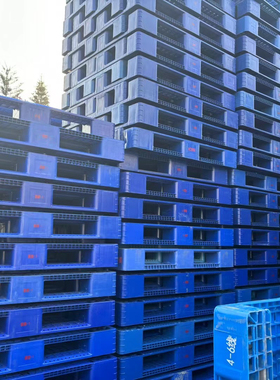 二手川字田字塑胶托盘出口卡板货架栈板防潮地台板塑料卡板双面板