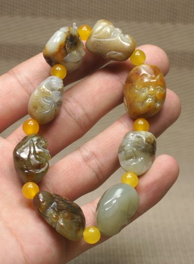 天然籽料原石手链新疆和田玉