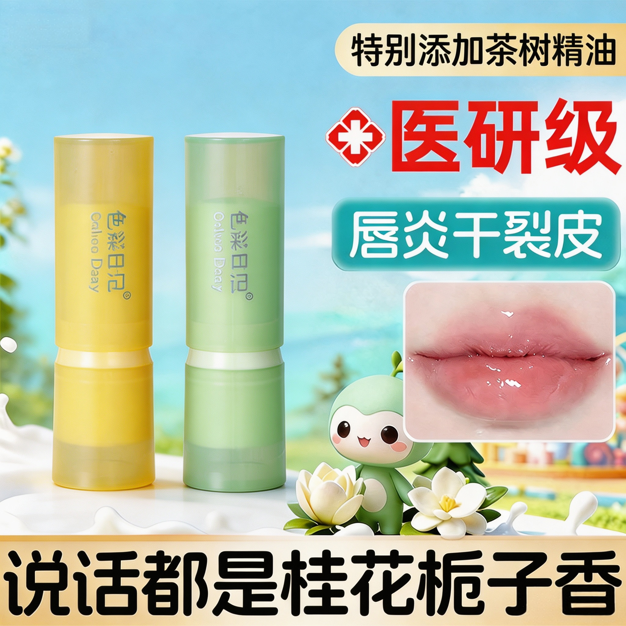 色彩日记水韵芳华补水润唇膏保湿修护滋润补水淡化唇纹去死皮唇霜
