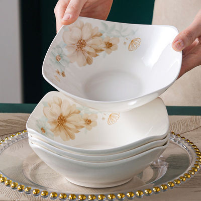 四角盘子菜盘家用2025新款陶瓷碟子加厚防烫汤菜盘饭盘凉菜沙拉盘