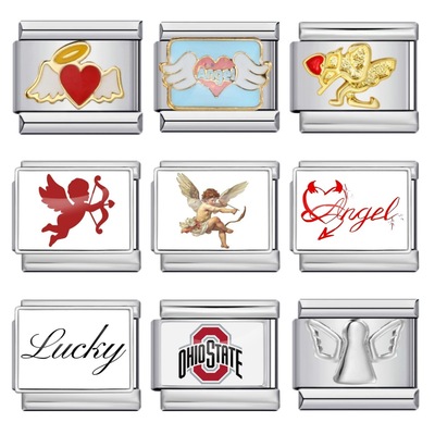 意大利模块手链天使图案不锈钢焊接滴油DIY拼接表带情侣闺蜜礼物