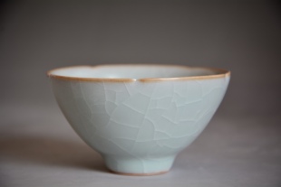 三代 柏采汝窑开片品杯粉青汝窑BR 196BX