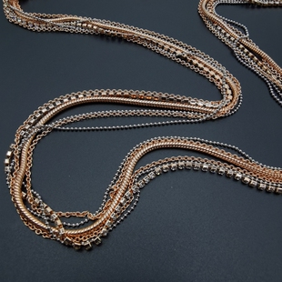 外贸饰品A1黄铜多色宝石精致打标春秋搭配款项链漂亮大气走秀