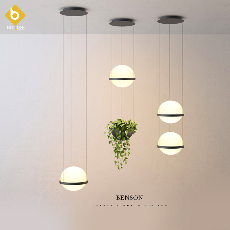 2019新款灯具北欧现代简约酒吧餐厅单头双头温馨创意个性植物吊灯