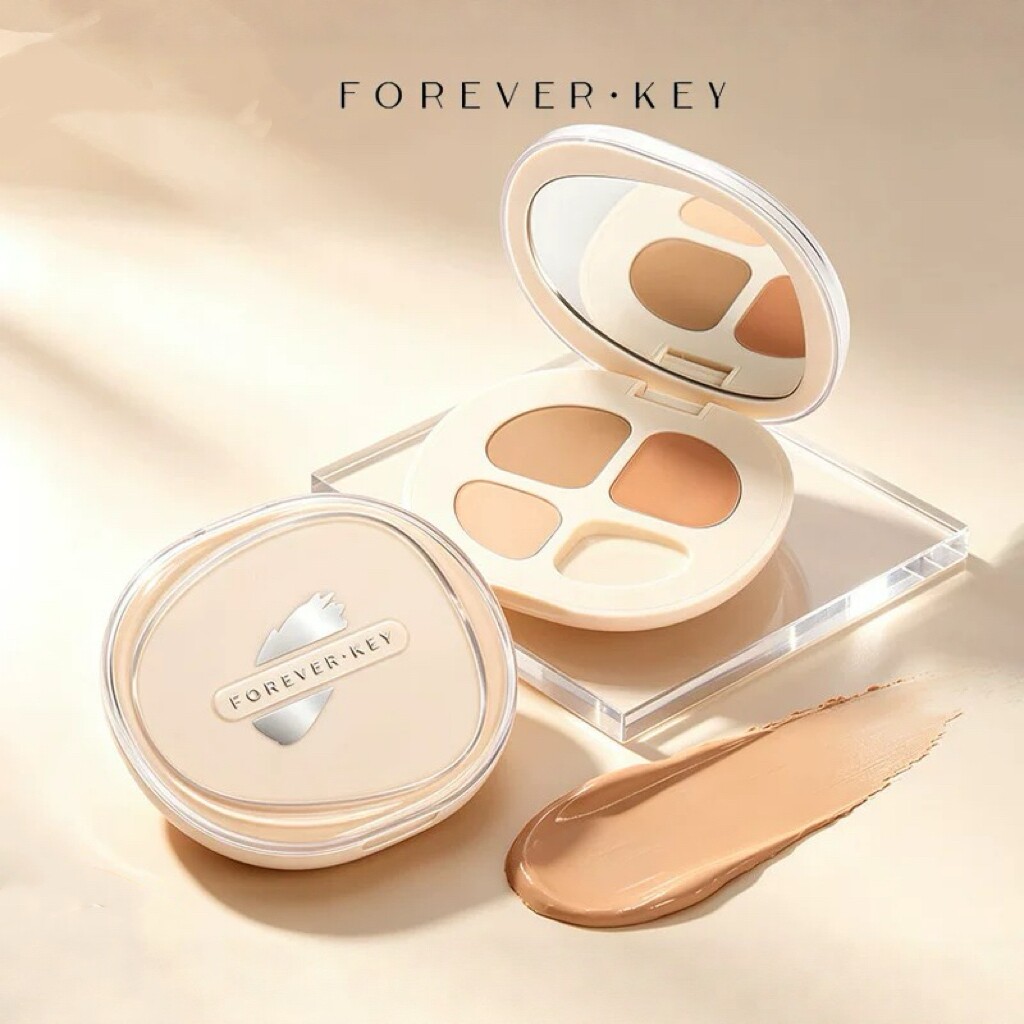foreverkey三色遮瑕盘提亮黑眼圈遮盖斑点脸部强力遮瑕面部遮瑕膏