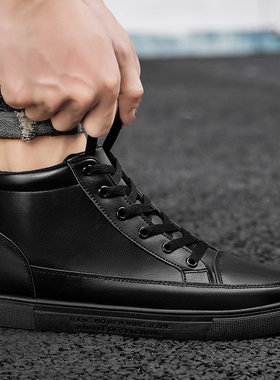 秋季10男孩潮鞋12男童帆布大童板鞋鞋子男13初中高中学生15岁布鞋