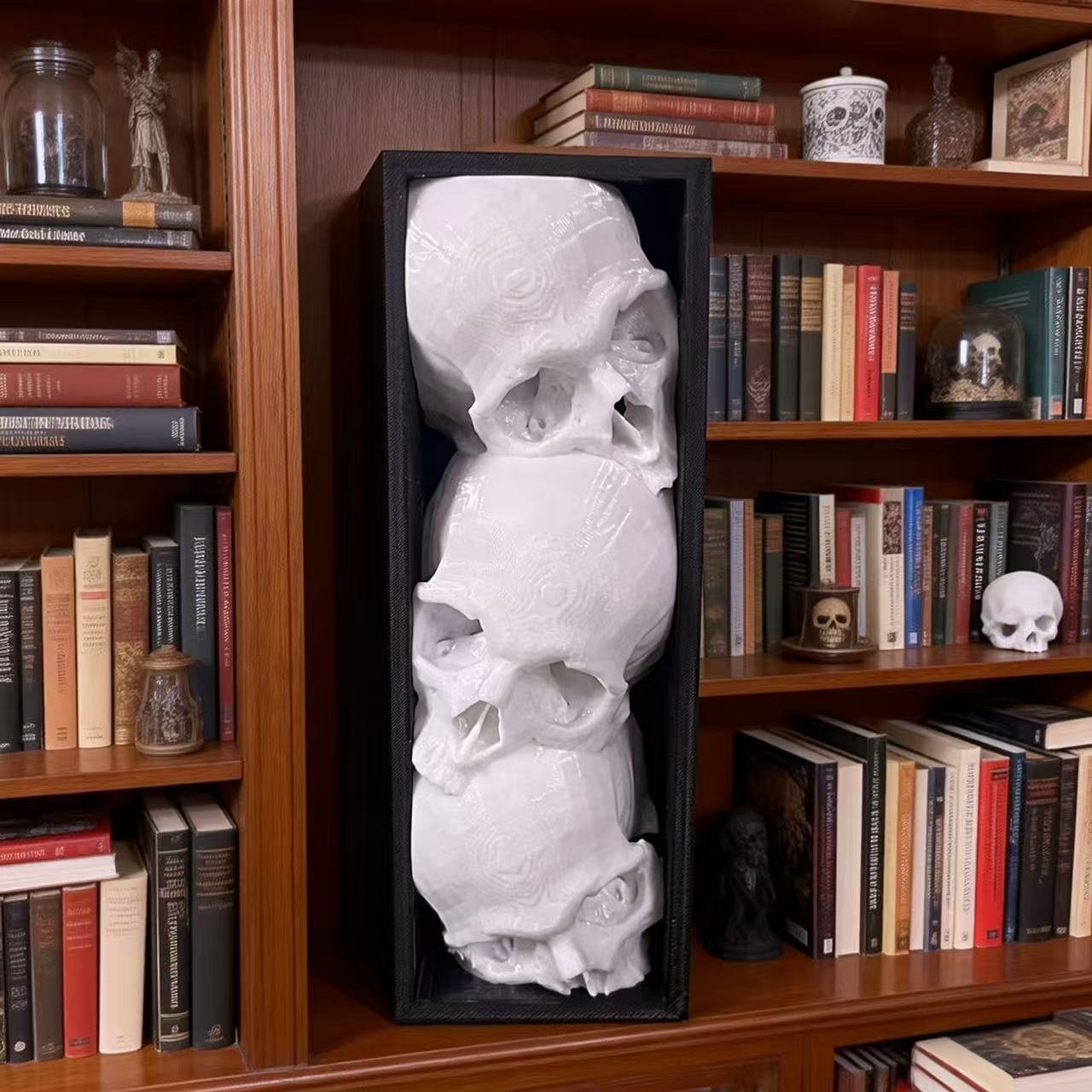 跨境3D打印骷髅书立创意搞怪书立恐怖骷髅头骨架造型书架装饰摆件,文具电教/文化用品/商务用品,书立,淘宝优惠券,粉丝福利购,淘宝优惠卷