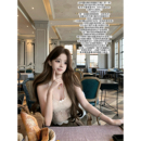 迟伞伞25/fw 祈雪少女 奶油米定制蕾丝蝴蝶结挂脖胸垫绝美胸衣