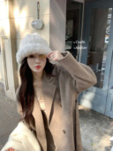 外套 定染摩卡燕麦丝光澳洲羊毛大衣女长款 迟伞伞 漫步慕尼黑