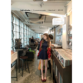 彼得潘领天丝牛仔背心裙酱果红羊毛开衫 杜松子莓果 迟伞伞25