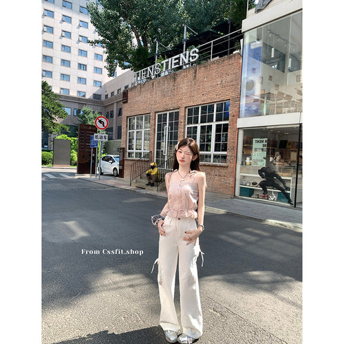 系带2024夏季长裤简约