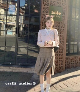 奶油味温柔淡粉色设计感短西装 富家千金 外套女 住在顶楼 迟伞伞