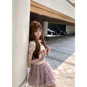 上衣纱裙套装 紫碎花刺绣蕾丝蝴蝶结衬衫 鸢尾手札集 迟伞伞