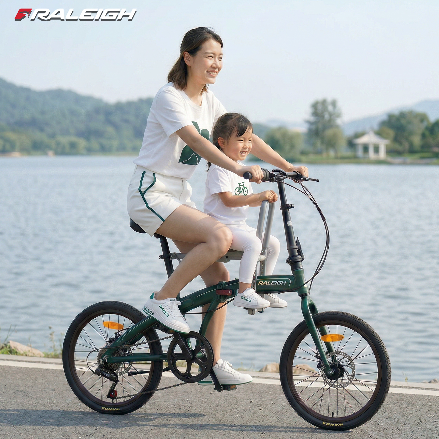 英国兰令可折叠母子自行车 20 寸超轻变速油刹宝妈接送娃遛娃神器