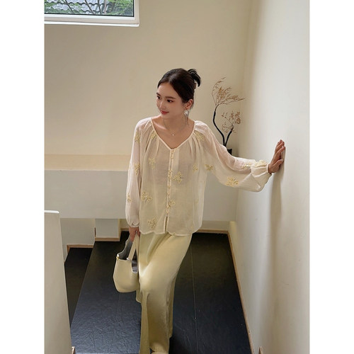 MISS RUILI定制   新款天丝复古新中式宽松显瘦气质高级上衣F2350