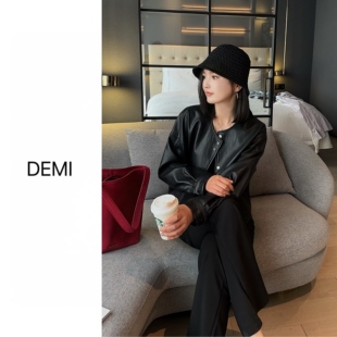 新款 春季 韩版 复古机车风时尚 皮衣外套F1619 MISS 短款 RUILI定制