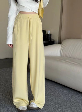 MISS RUILI 定制 2025夏季百搭宽松显瘦松紧腰抽绳休闲裤F0903