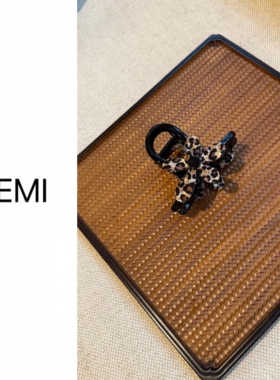 MISS RUILI定制 复古气质豹纹发夹高级感后脑勺盘发鲨鱼夹F1179