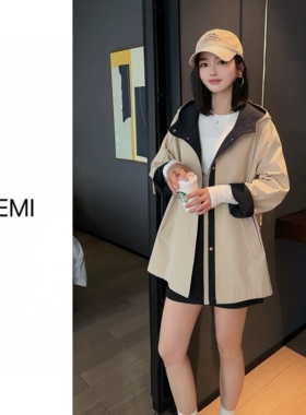 MISS RUILI定制 春季新款中长款廓形英伦风宽松风衣外套F1621