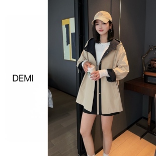 新款 MISS RUILI定制 春季 廓形英伦风宽松风衣外套F1621 中长款